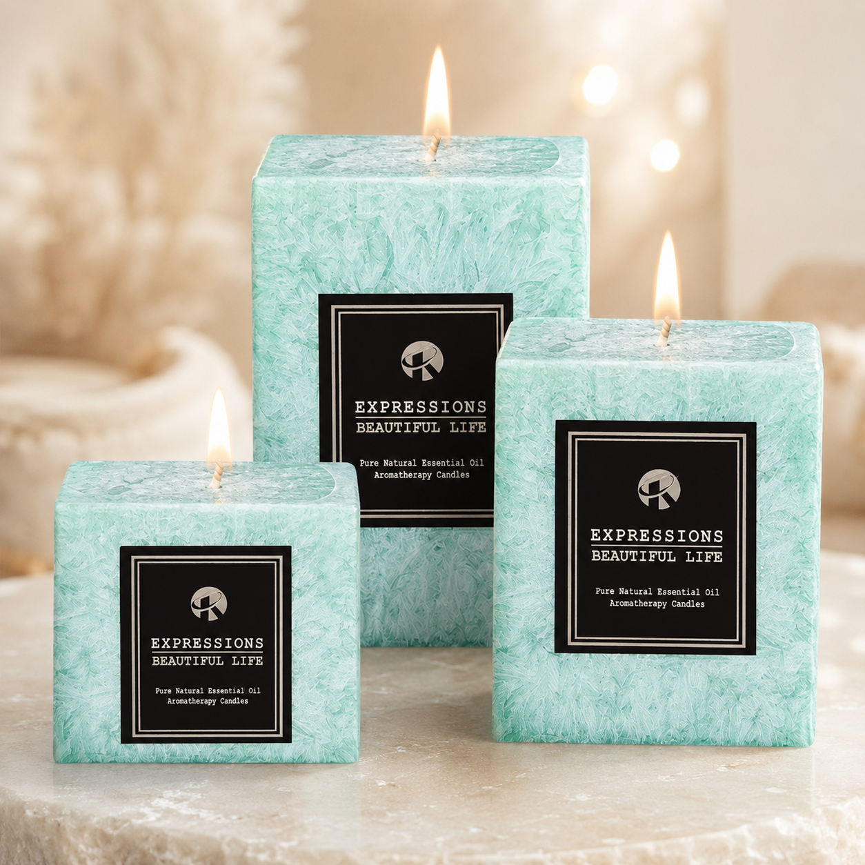 Close-up of the Luma Crystal Scented Candle Set