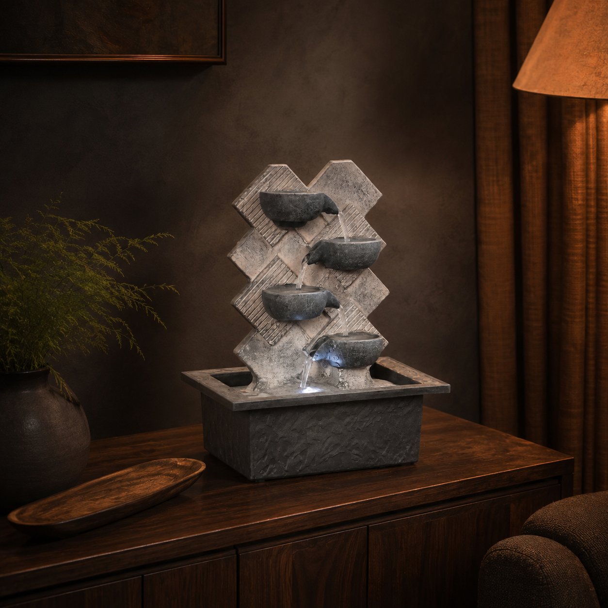 Serenity Stacked Stone Fountain – additional product view 4