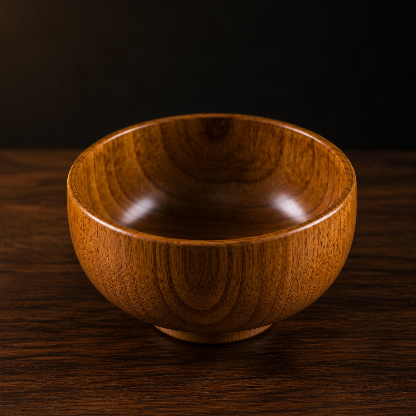 Jujube Wood Serving Bowl on a dark charcoal studio background