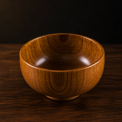 Jujube Wood Serving Bowl on a dark charcoal studio background