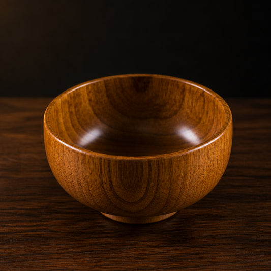 Jujube Wood Serving Bowl on a dark charcoal studio background