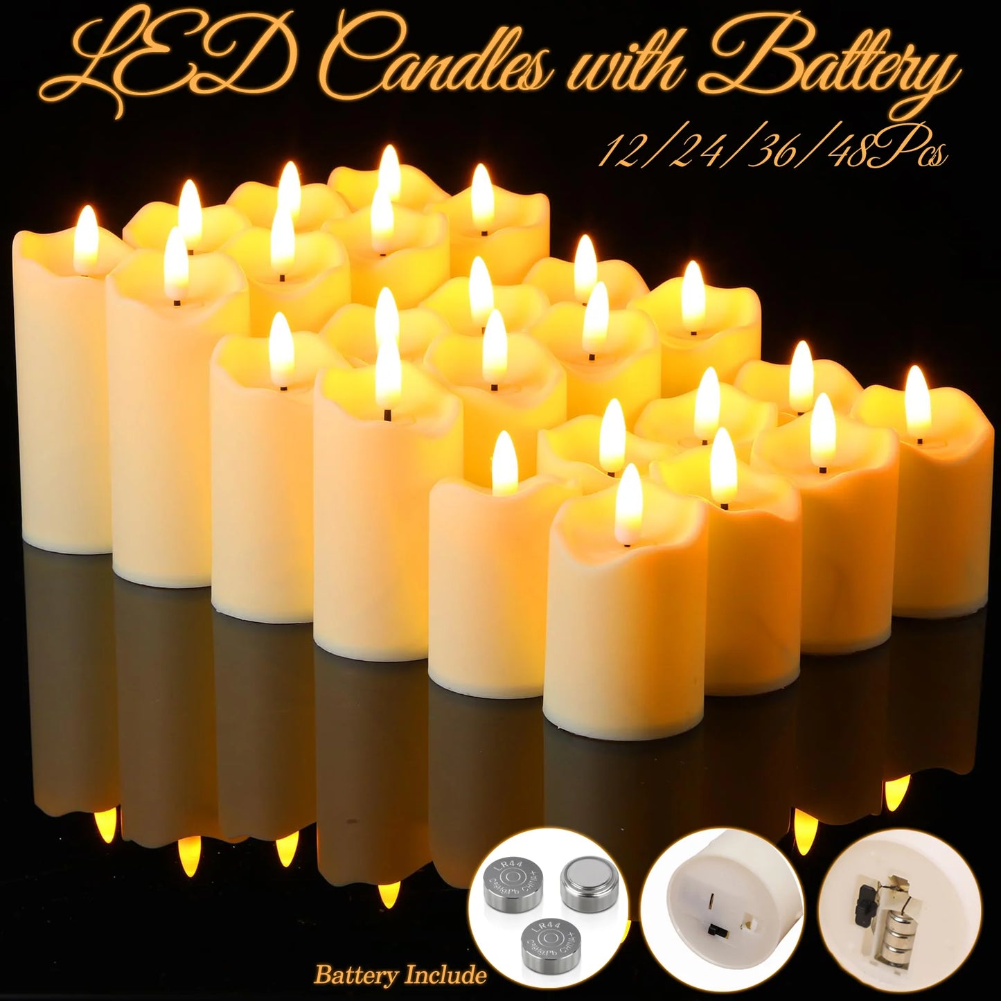 Luma Flameless Pillar Candle Set – additional product view 2