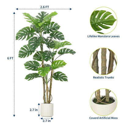 Artificial Monstera Floor Plant – additional product view 4