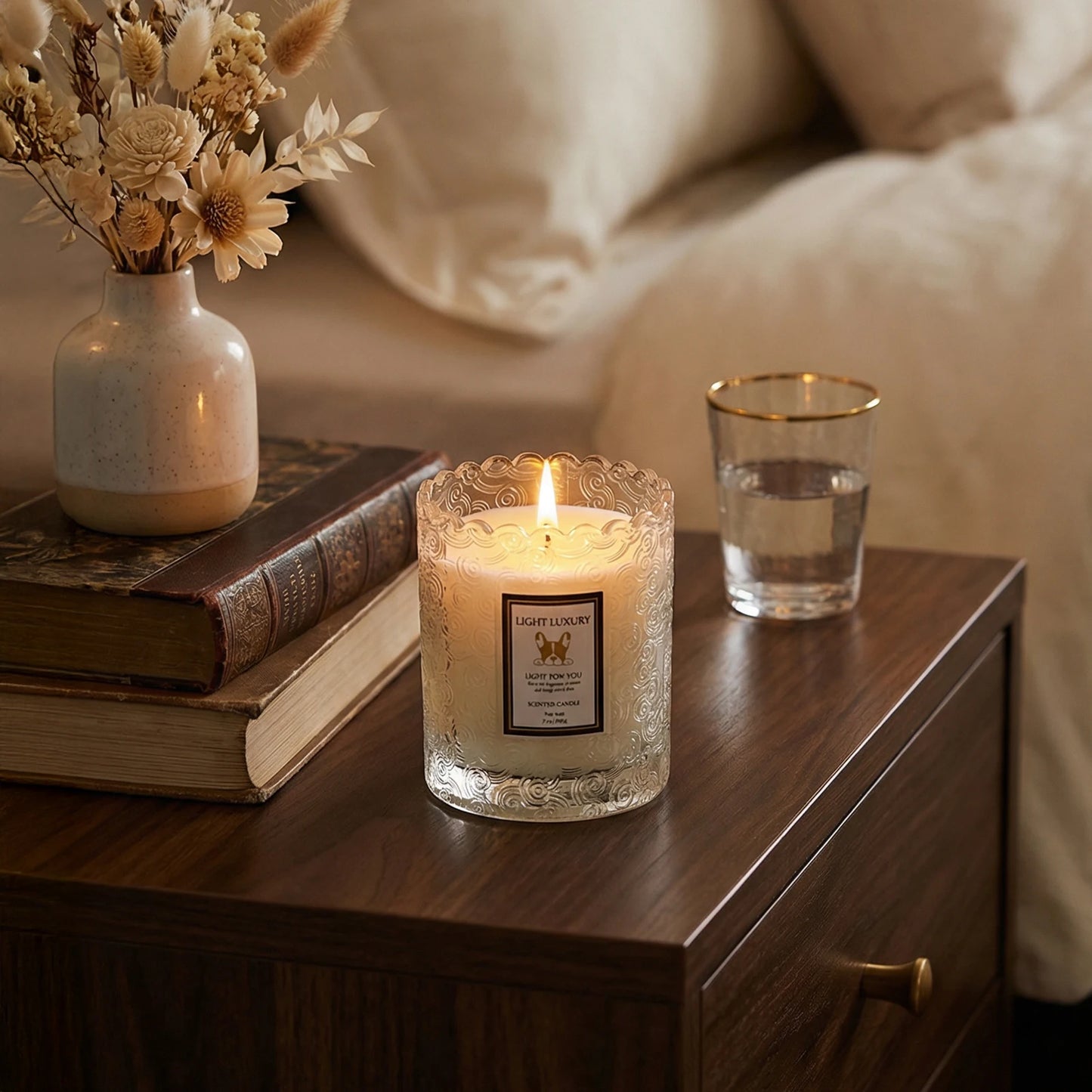 Luma Embossed Glass Scented Candle – additional product view 3