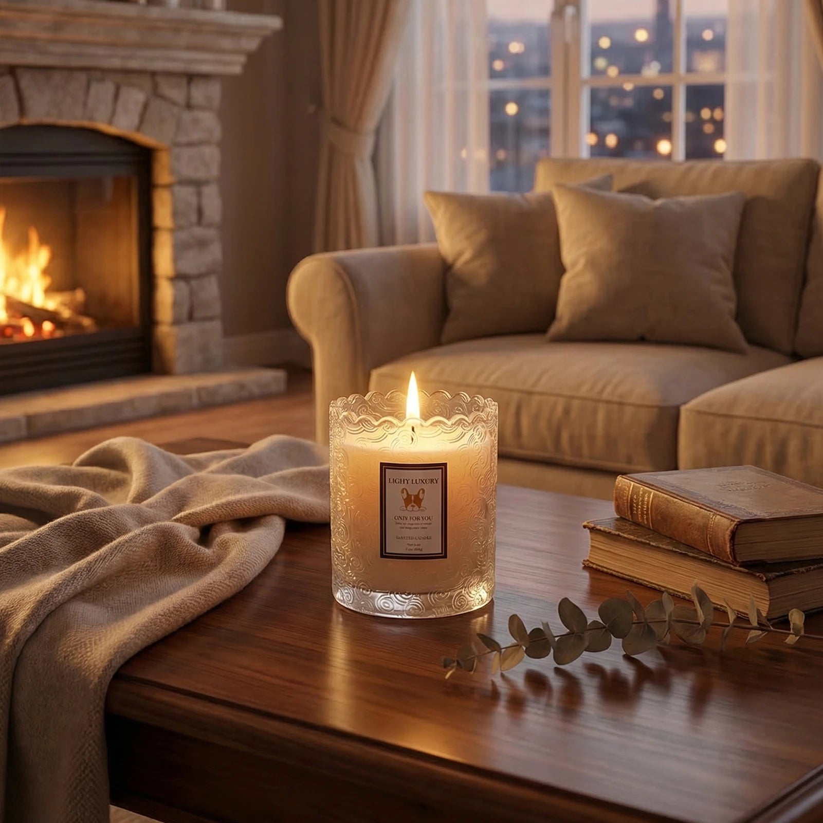 Luma Embossed Glass Scented Candle – additional product view 2