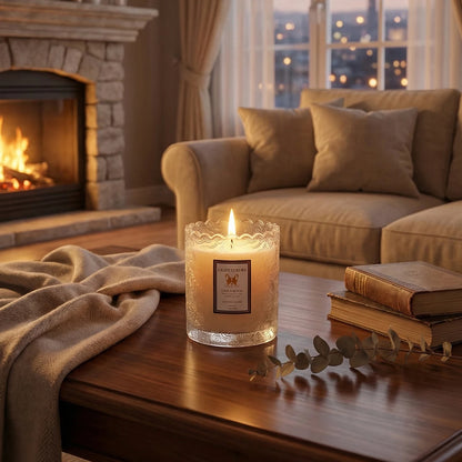 Luma Embossed Glass Scented Candle – additional product view 2