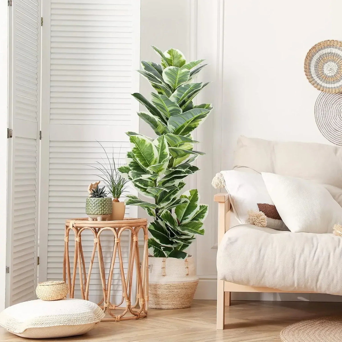 Artificial Variegated Rubber Plant – additional product view 3