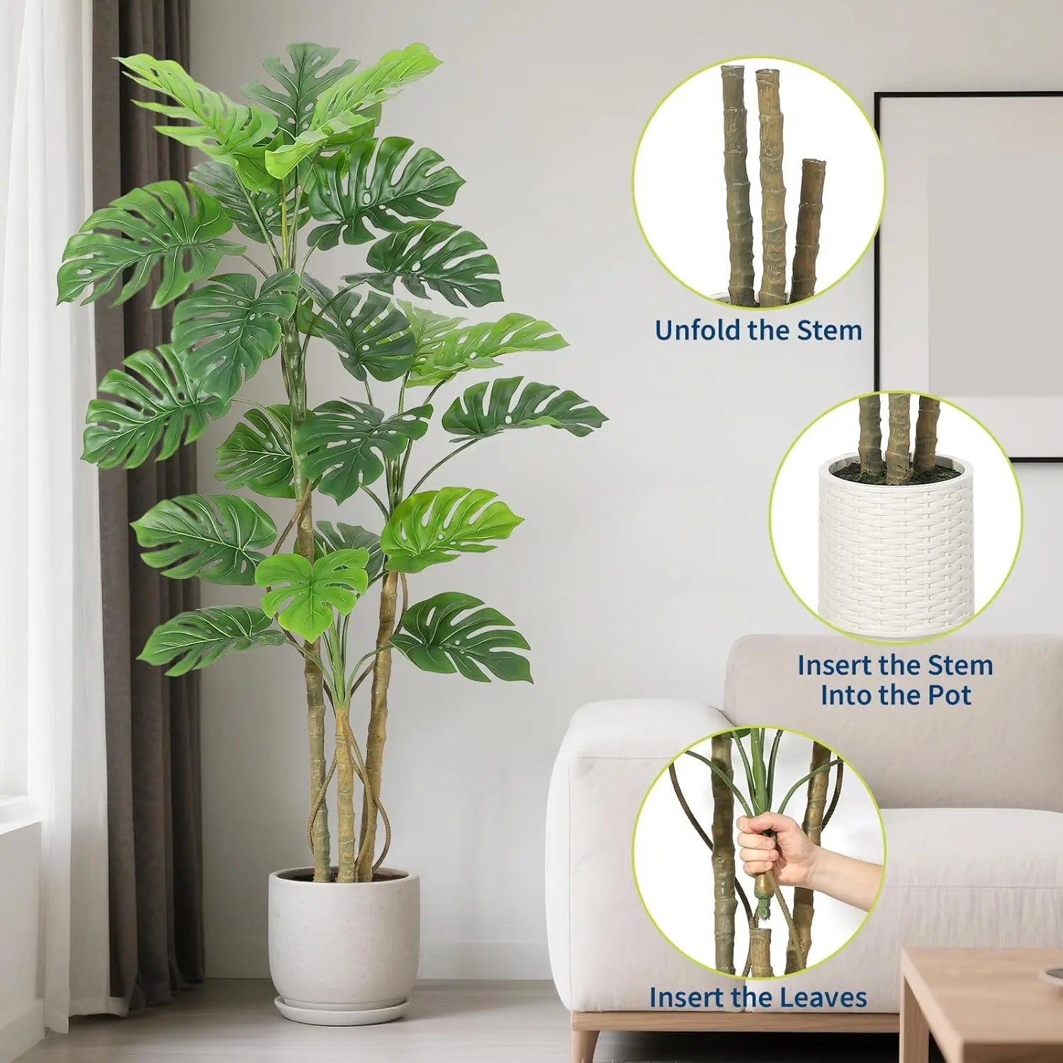 Artificial Monstera Floor Plant – additional product view 6