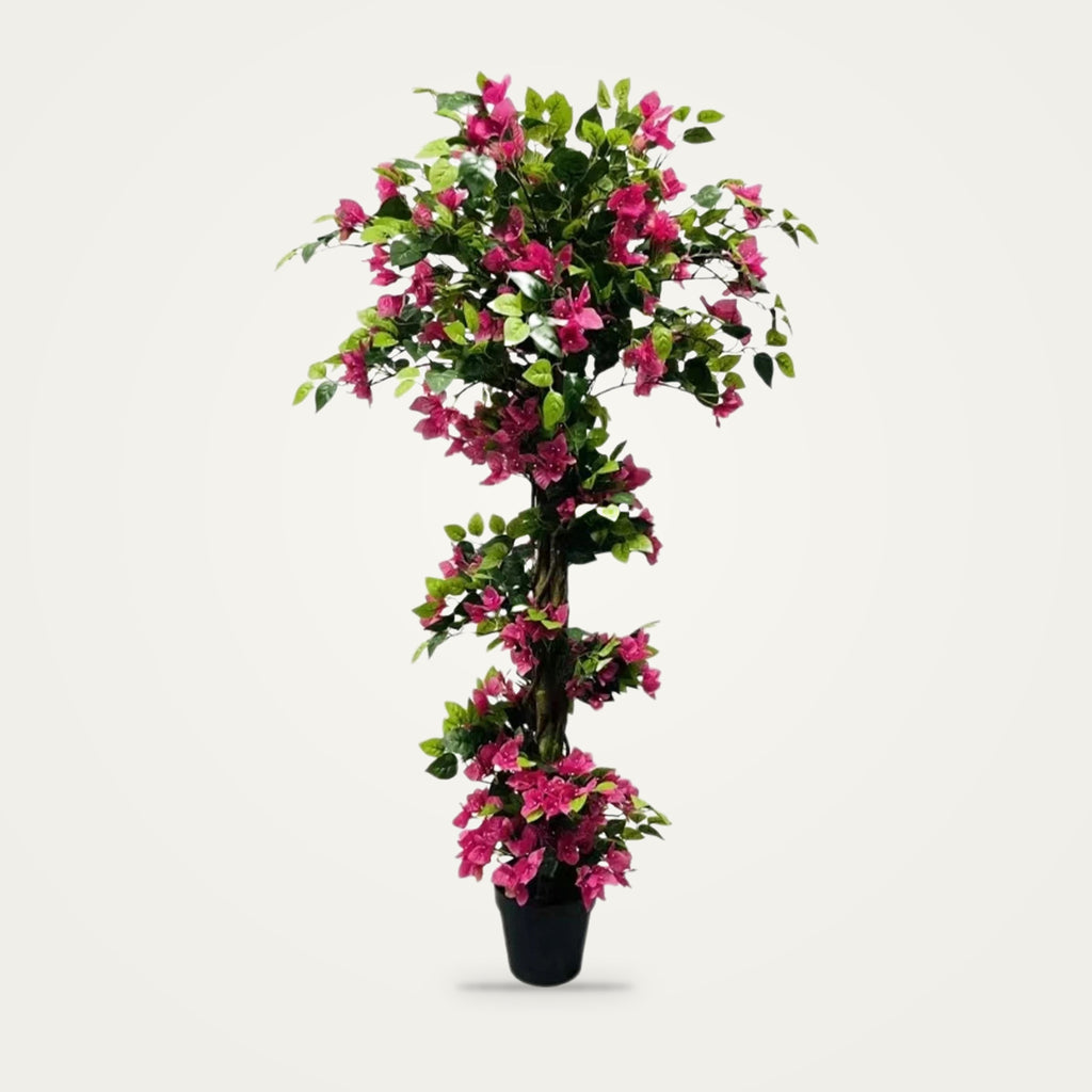 Artificial bougainvillea tree, Pink option, on a plain soft white background