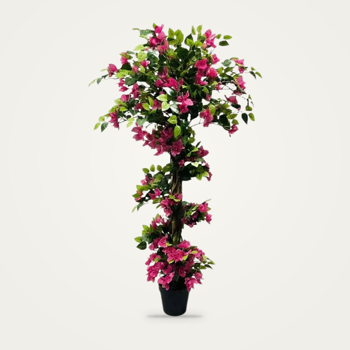 Artificial bougainvillea tree, Pink option, on a plain soft white background
