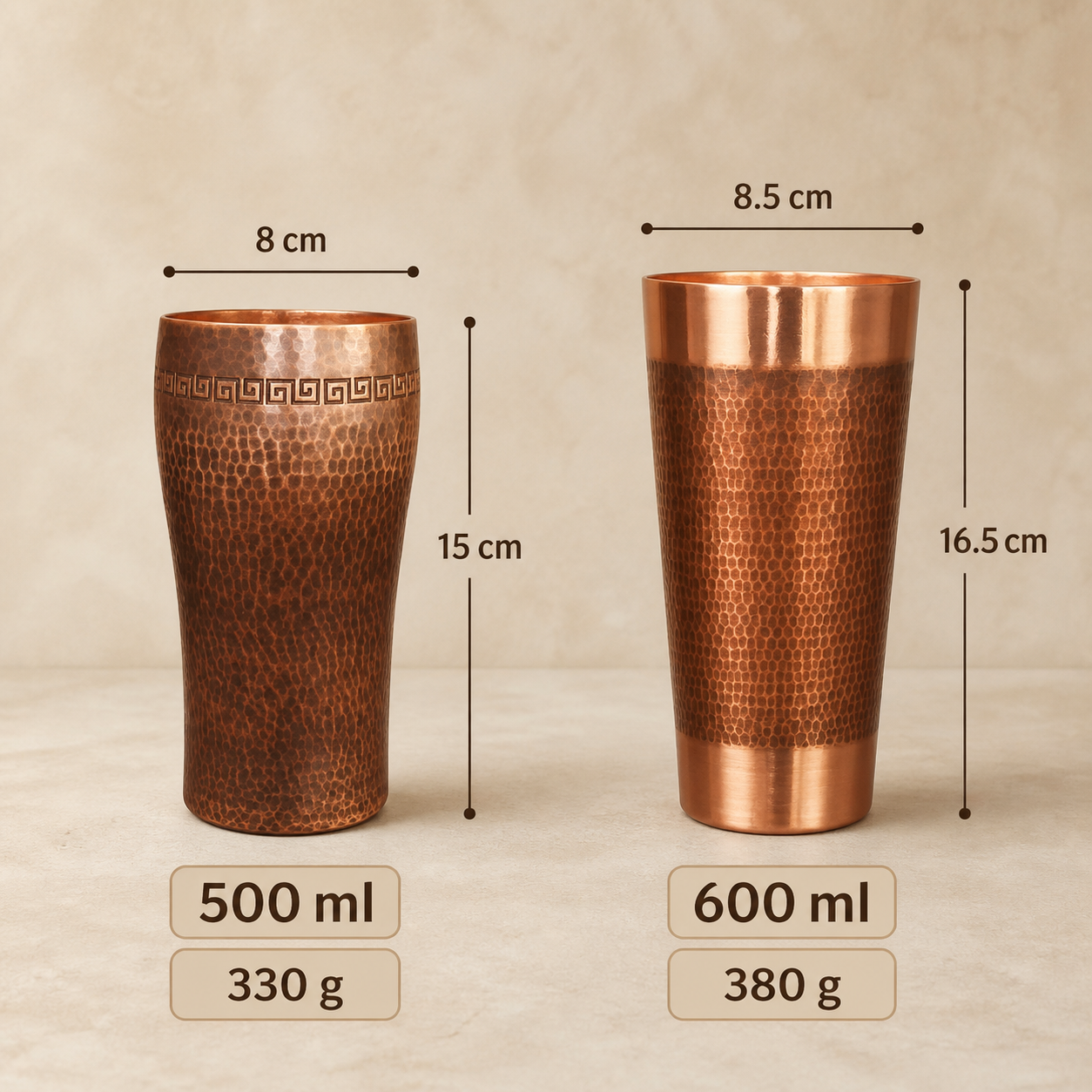 Artisan Greek-Key Copper Tumbler – additional product view 3