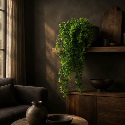 Evergreen Eucalyptus Vine shown in a styled room for scale