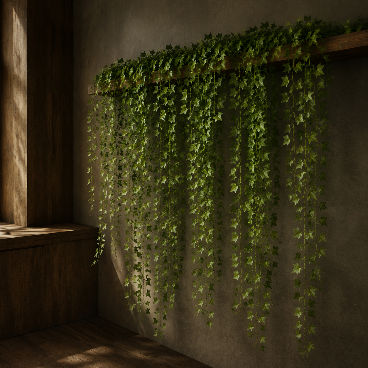 Evergreen Ivy Garland shown from a three-quarter angle