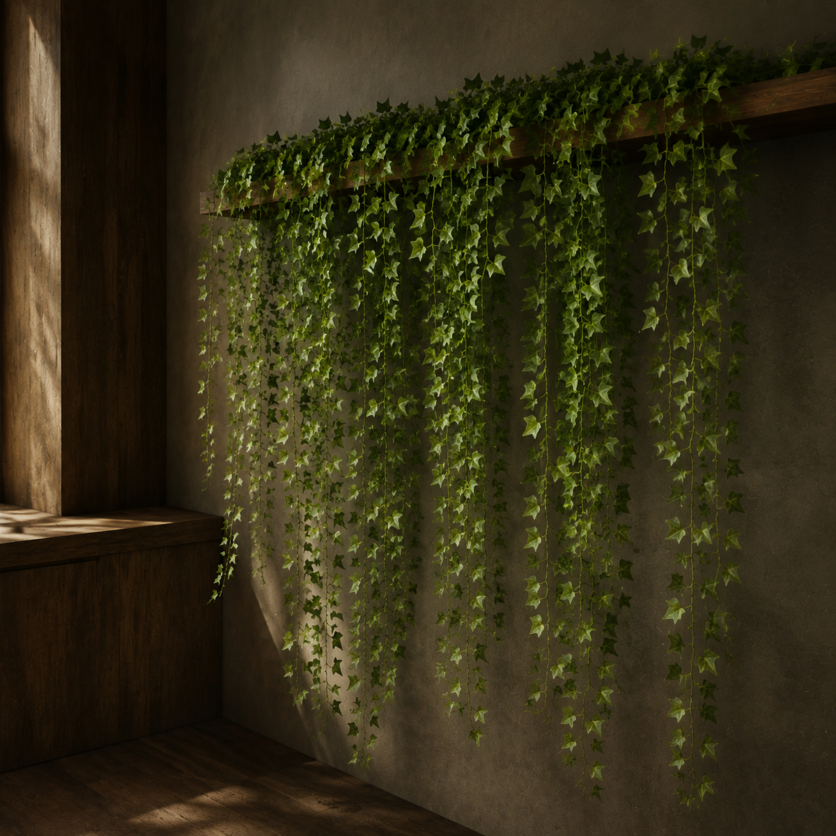 Evergreen Ivy Garland shown from a three-quarter angle