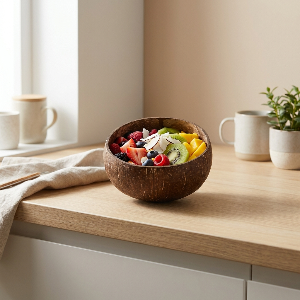 Coconut Shell Serving Bowl – lifestyle kitchen shot