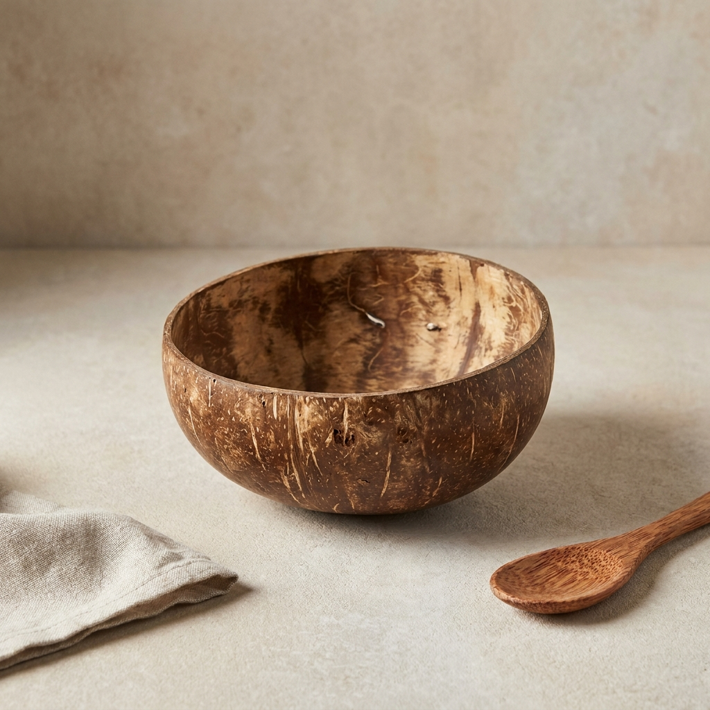 Coconut Shell Serving Bowl – studio product view