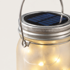 Close-up of the solar panel lid and hanging handle