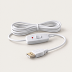 USB cable and inline on/off switch of the mushroom table lamp