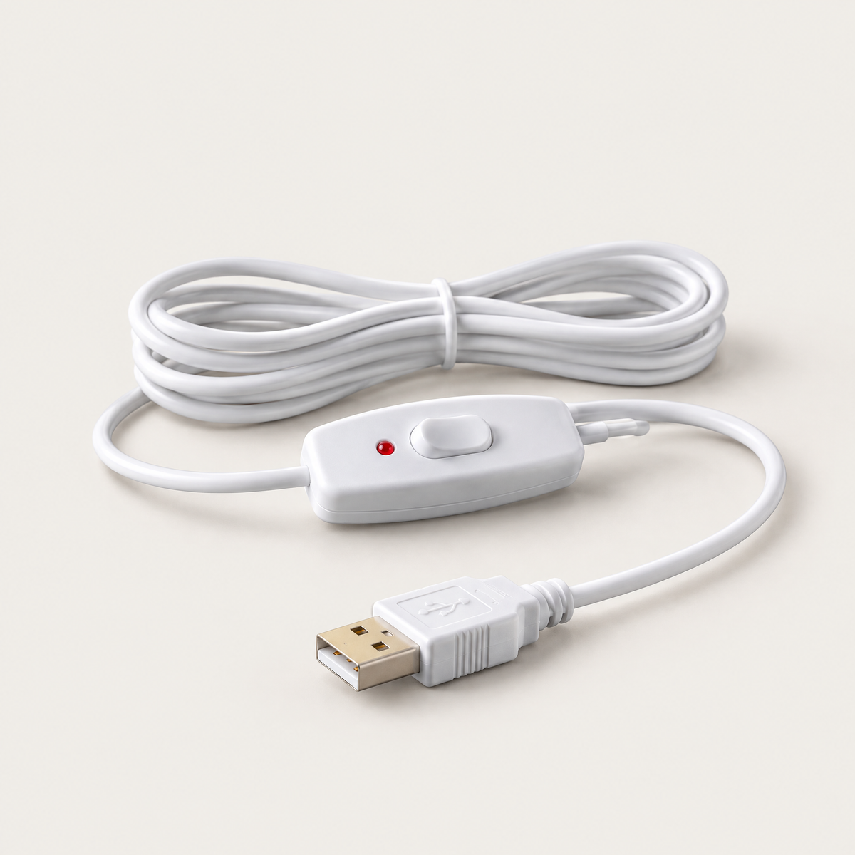 USB cable and inline on/off switch of the mushroom table lamp