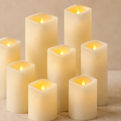 Close-up of the Luma Flickering LED Candle Set