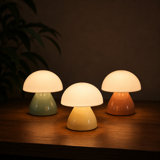 Luma Rechargeable Table Lamp styled in a warm, premium interior