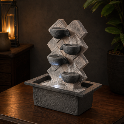 Serenity Stacked Stone Fountain – additional product view 2