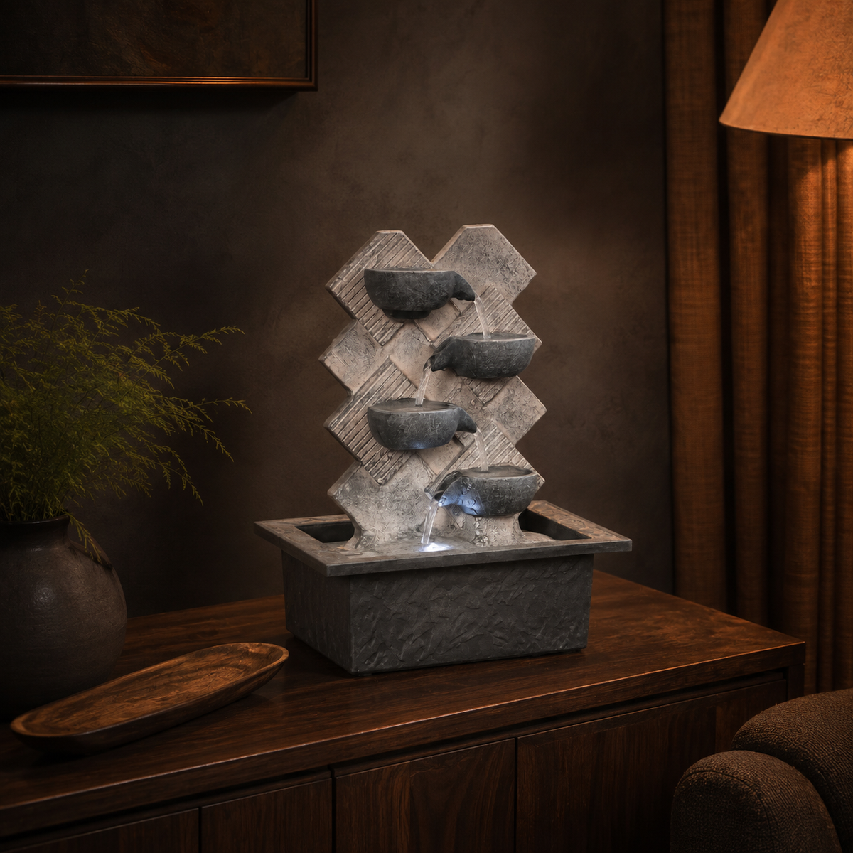Serenity Stacked Stone Fountain – additional product view 4